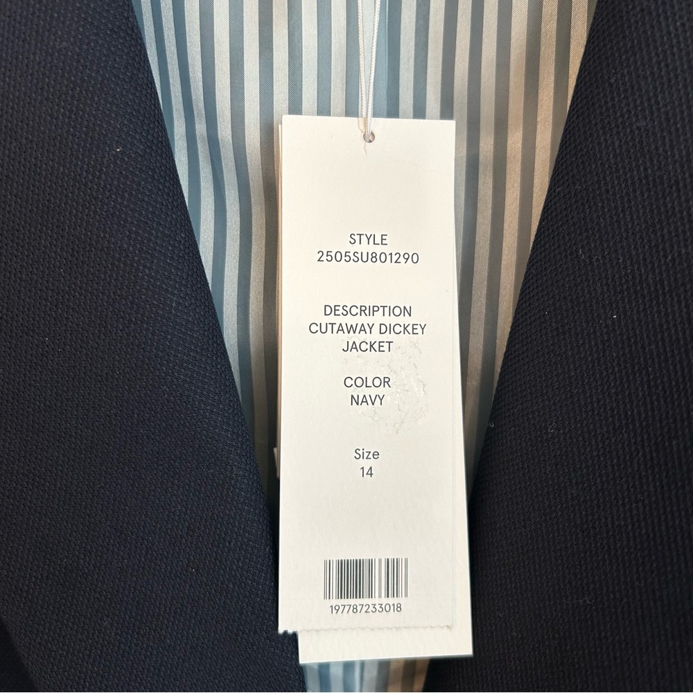 VERONICA BEARD Cutaway Dickey Jacket in Navy Size 14 - Picture 7 of 12